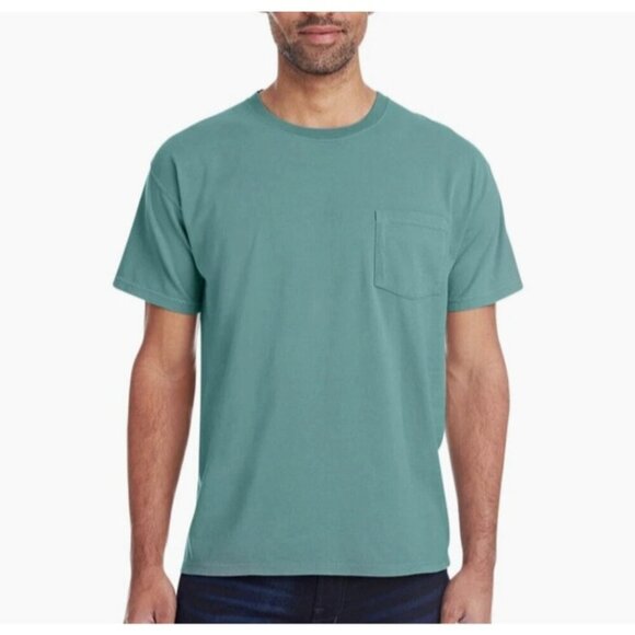 NWOT Lands' End Men's XXL Super-T Short Sleeve Green Pocket Tee - Picture 1 of 6